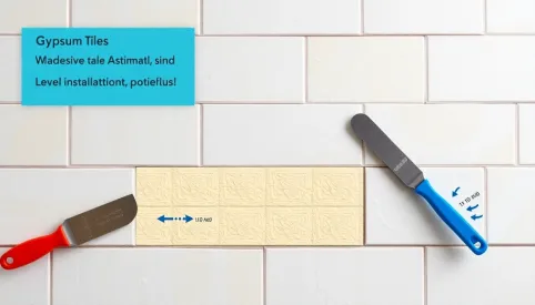 jak położyć płytki gipsowe na ścianę